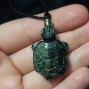 Kambaba Jasper Turtle Necklace